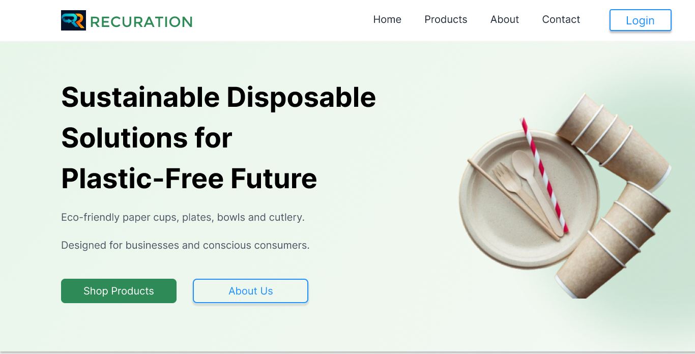 Recuration Pvt. Ltd. UI Design
